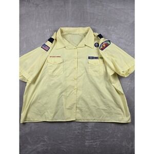 Boy Scouts of America Uniform Blouse Shirt Womens 6X Short Sleeve Patches *Read